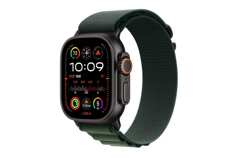 Watch Ultra 2   Sort Titanium   Smart Ur Med Alpine Loop   Mørkegrøn   64 Gb fra Apple