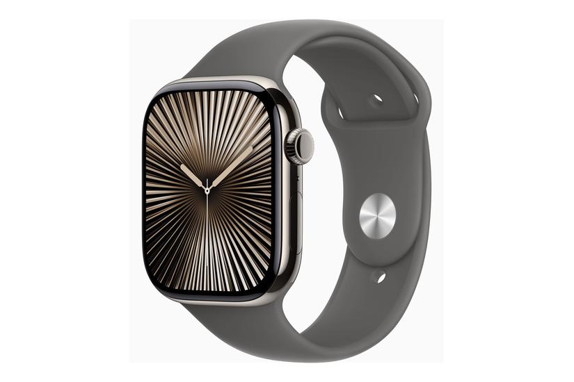 Watch Series 10 (gps + Cellular)   Naturlig Titanium   Smart Ur Med Sportsbånd   Stengrå   64 Gb fra Apple
