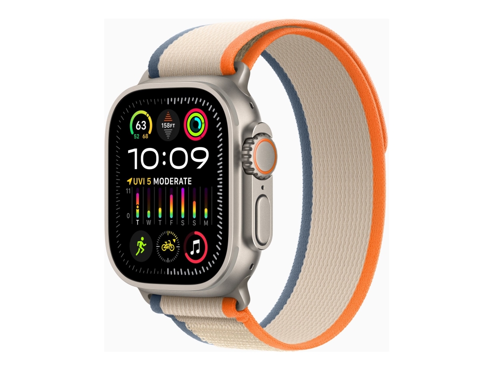 Watch Ultra 2 Gps + Cellular, 49 Mm, Titankasse Med Orange Pink Gul Rem   M L fra Apple